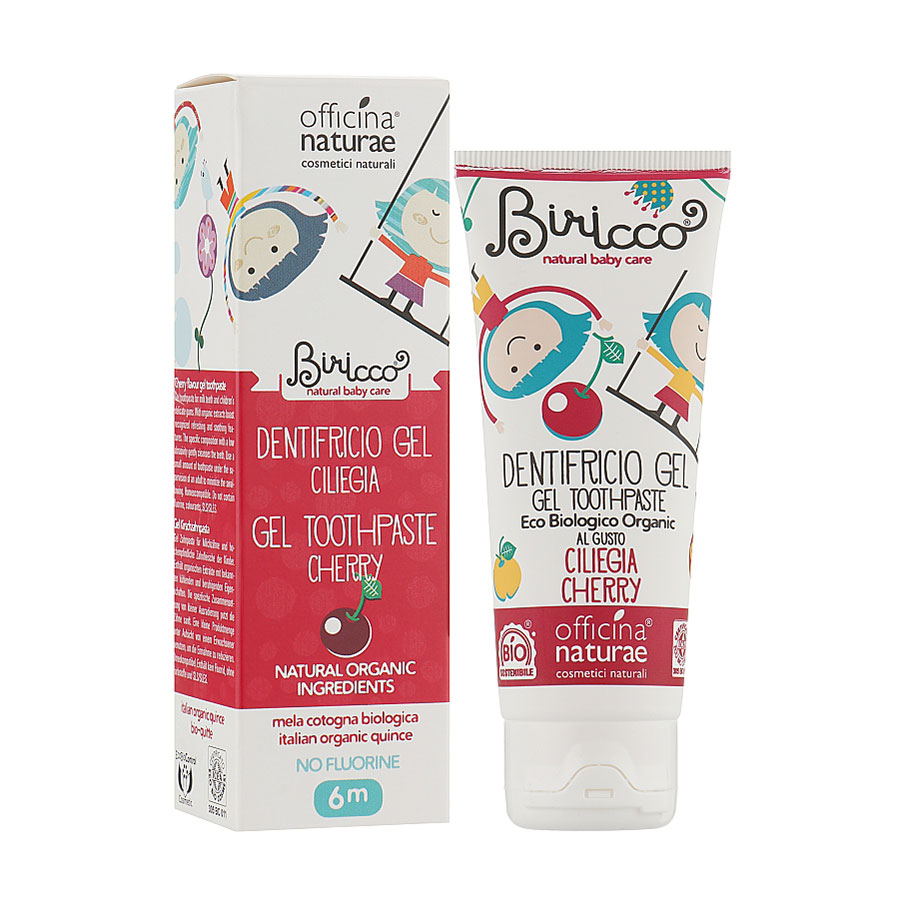 Дитяча органічна зубна паста Officina Naturae Toothpaste Gel Cherry з вишневим смаком, 75 мл