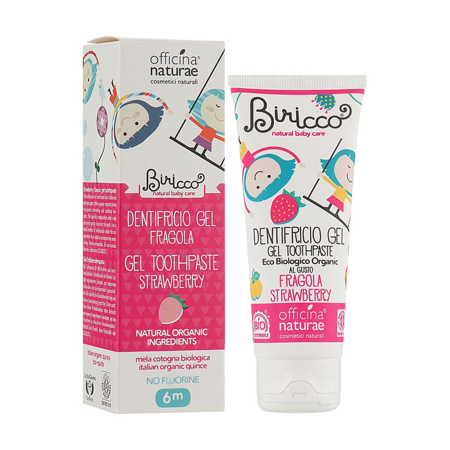 Дитяча органічна зубна паста Officina Naturae Toothpaste Gel Strawberry з полуничним смаком, 75 мл